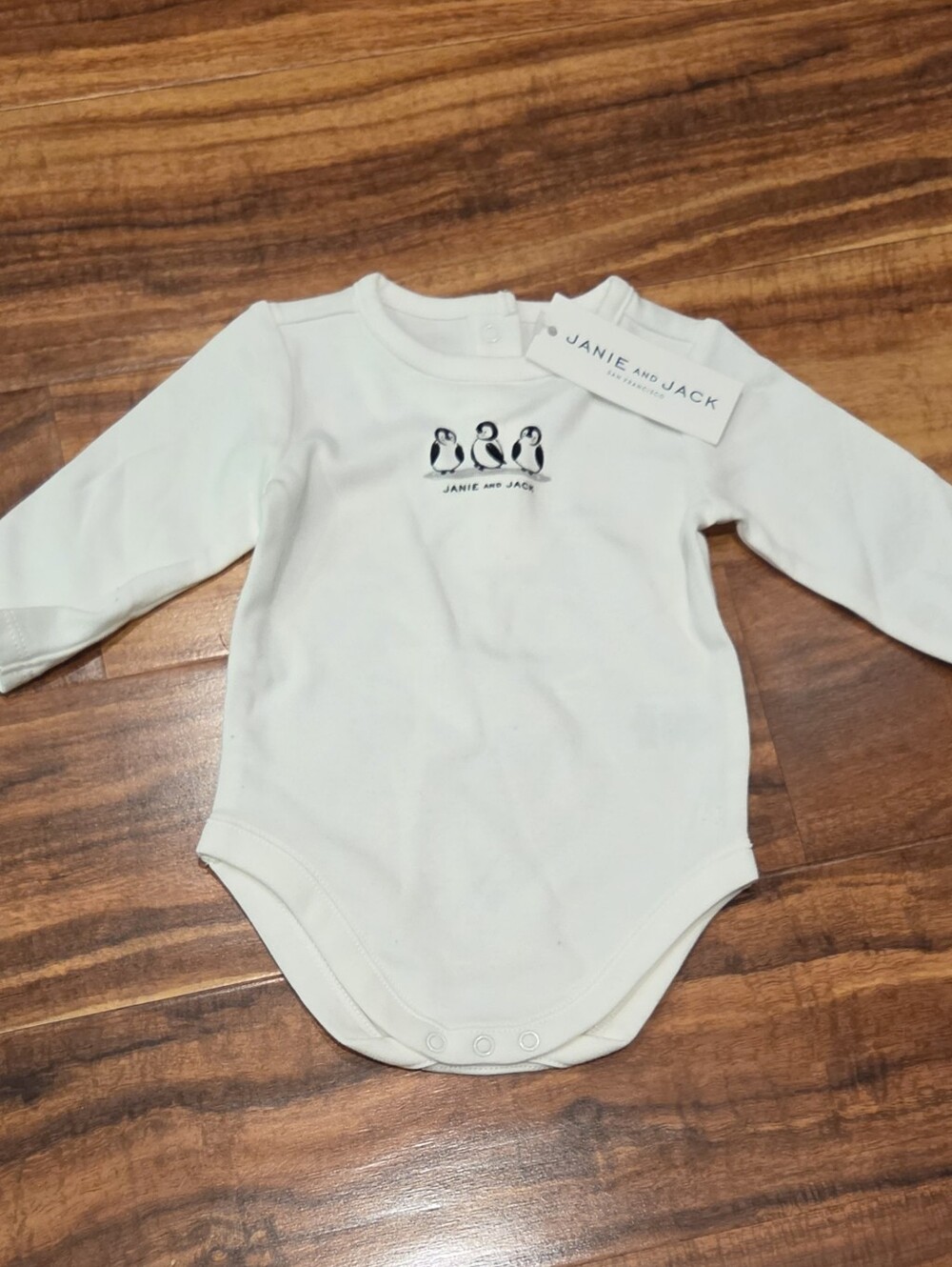 Janie and Jack NWT 0-3 Months Penguin Long Sleeve Bodysuit